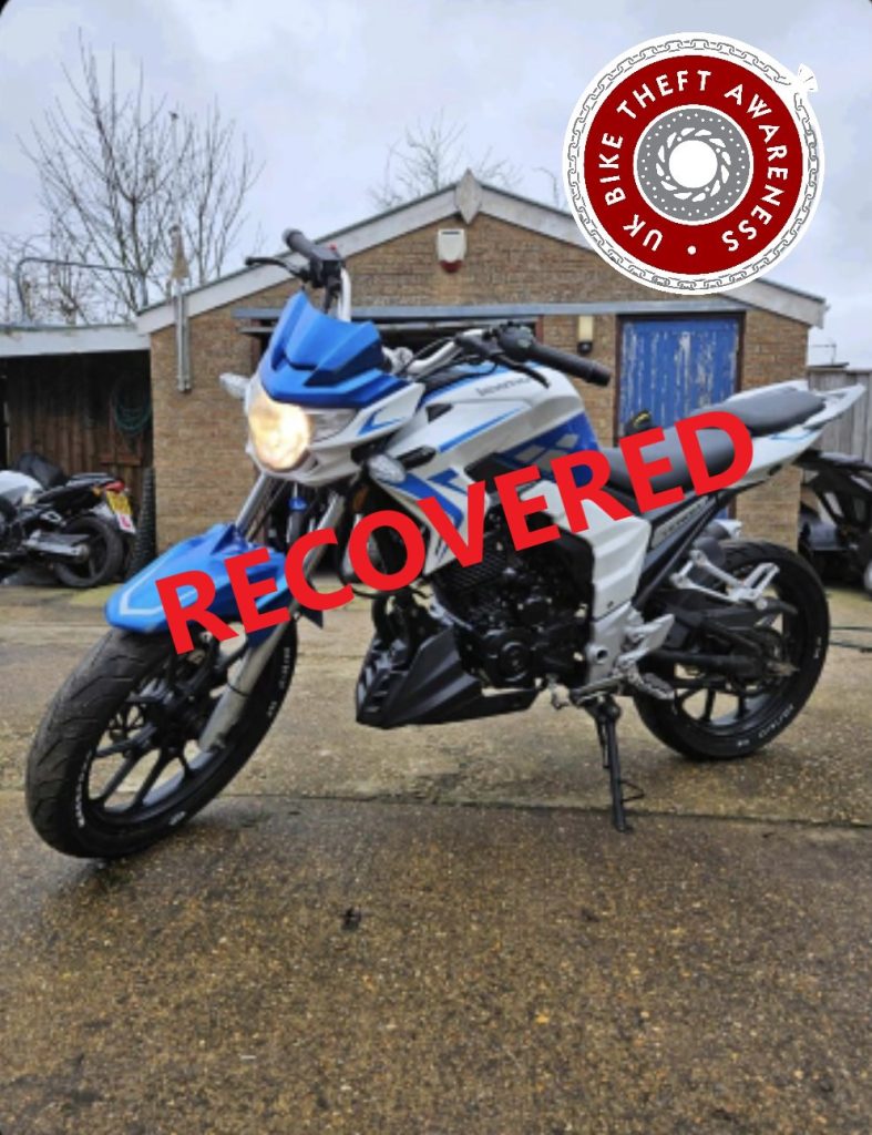 lexmoto adrenalin stolen from warwick, recovered in nuneaton.
