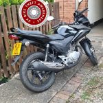 Image of stolen Honda CBF125 taken from Warwick, UK.